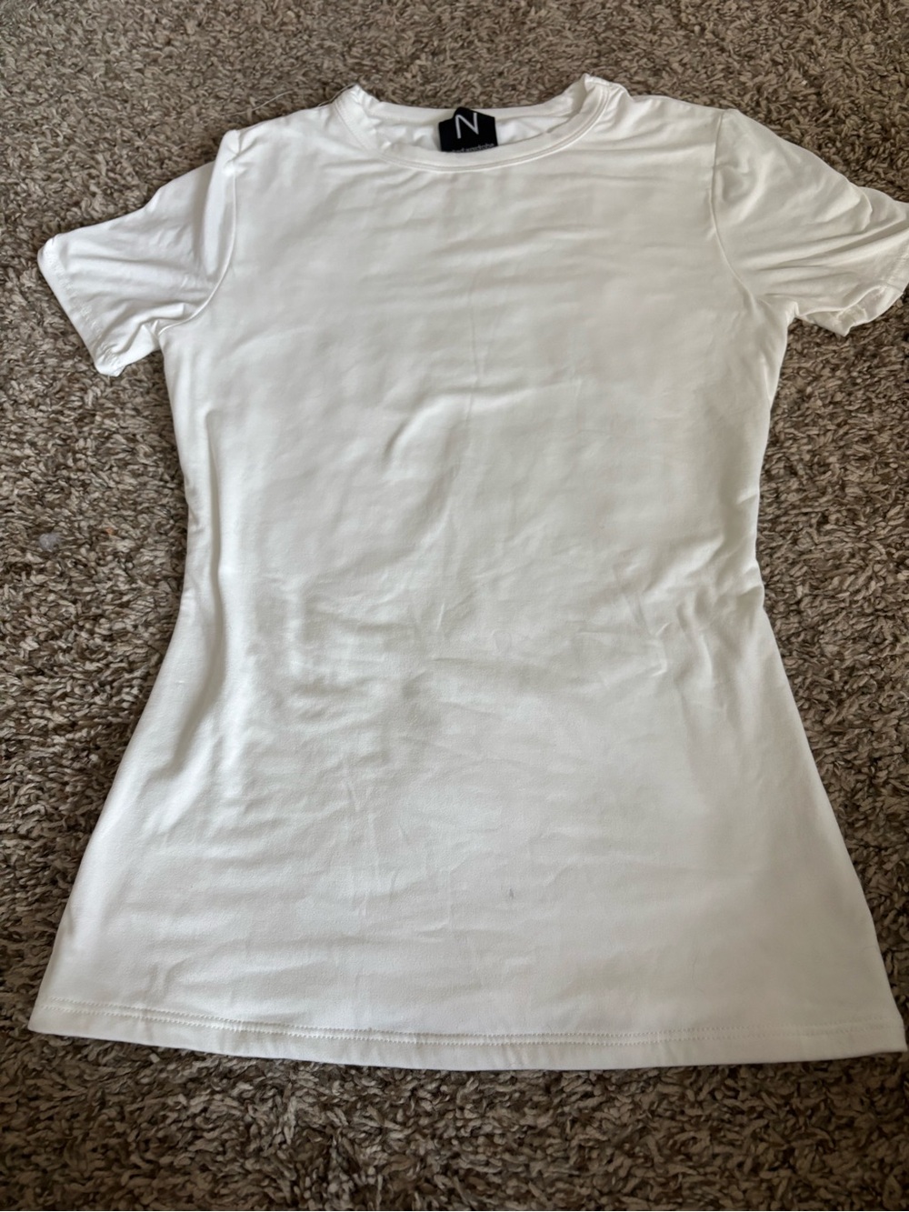 naked wardrobe White Slim Crewneck Short-Sleeve Tee